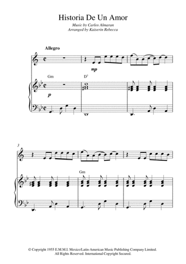 Historia De Un Amor (arr. Kaiserin Rebecca)