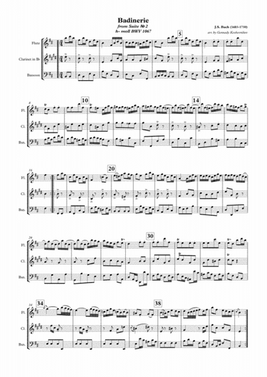 J.S. Bach, Badinerie from Suite #2 h-moll (BWV 1067) (arr. Gennady Kozhevnikov)