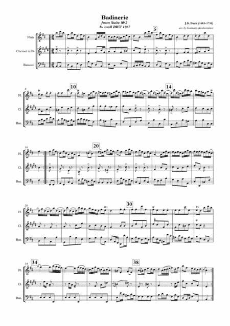 J.S. Bach, Badinerie from Suite #2 h-moll (BWV 1067) (arr. Gennady Kozhevnikov)