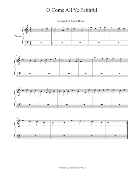 O Come All Ye Faithful - Piano (arr. Kevin Busse)