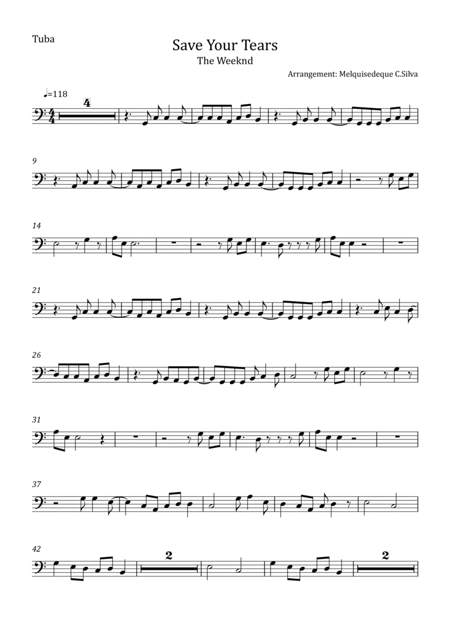 Save Your Tears (arr. Melquisedeque C.Silva)