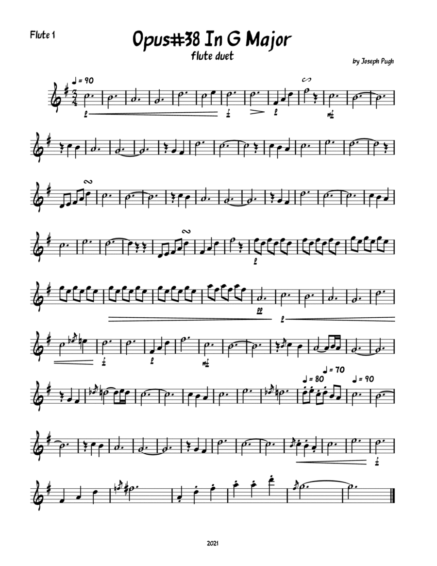 Opus#38 In G Major(Flute Duet)