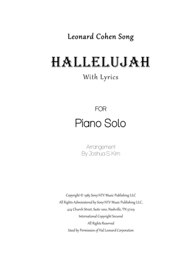 Hallelujah (arr. Joshua S. Kim)