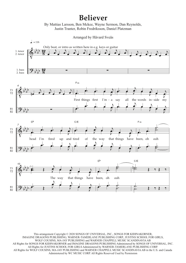 Believer (arr. Håvard Sveås)