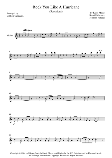 Rock You Like A Hurricane (arr. Gildson Cerqueira)