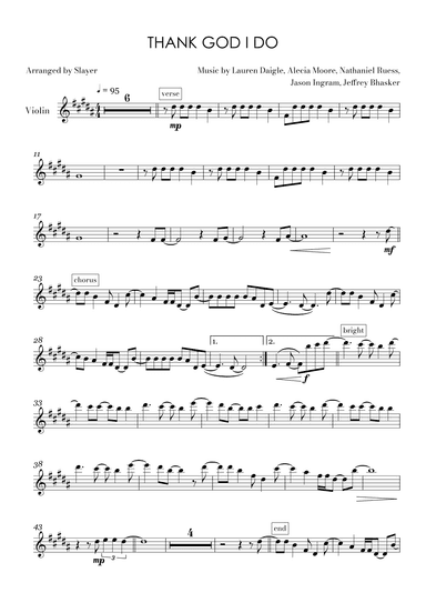 Thank God I Do (arr. Slayer)