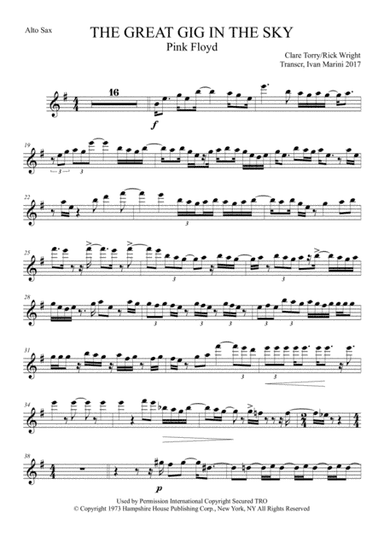 The Great Gig In The Sky (arr. Ivan Marini)