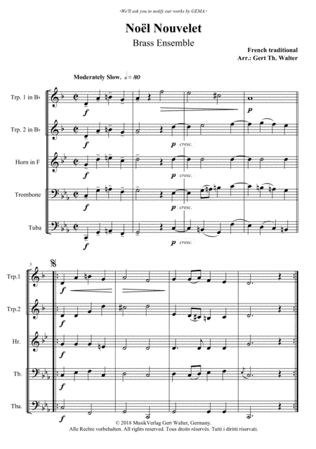 Noel Nouvelet (arr. Gert Th. Walter)