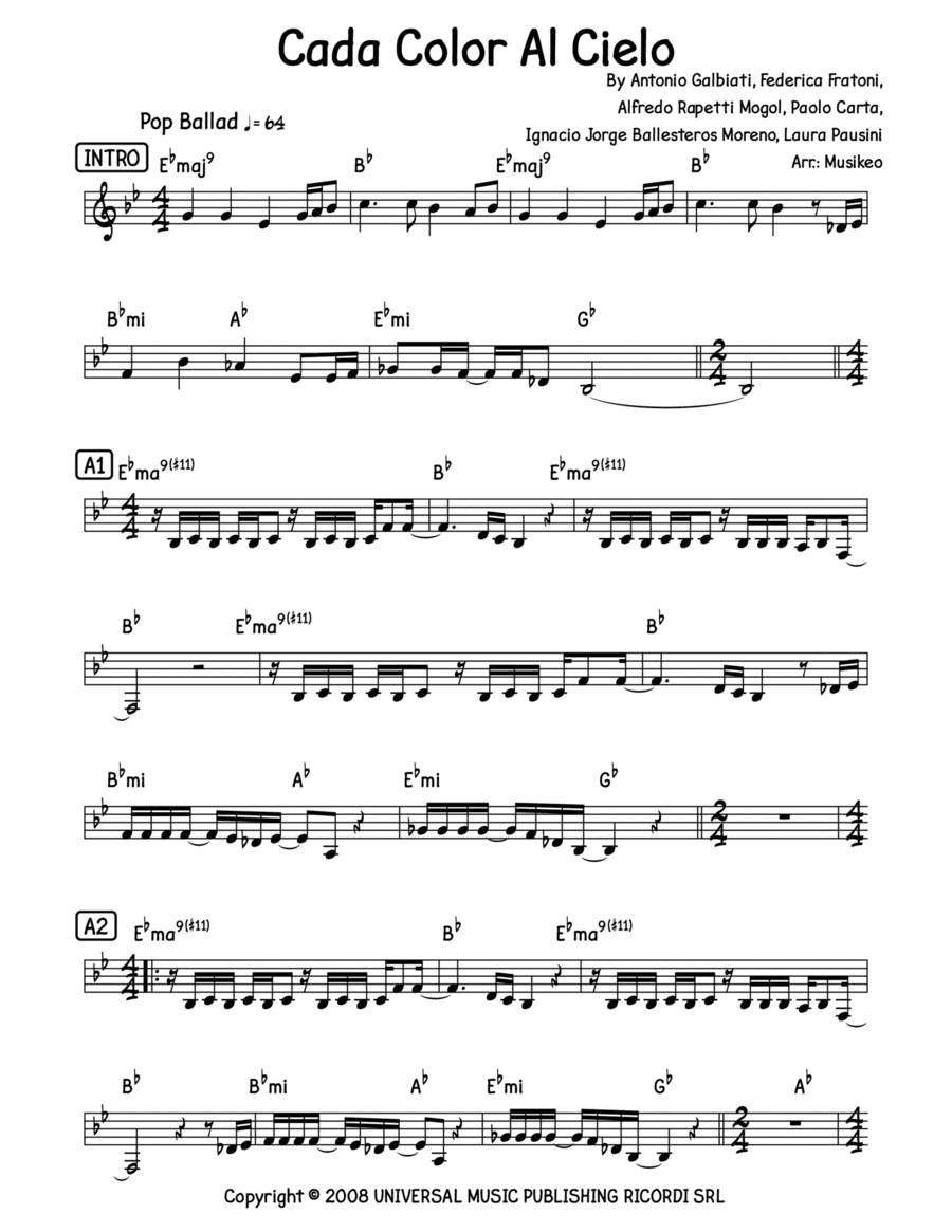 Cada Color Al Cielo (arr. Musikeo)