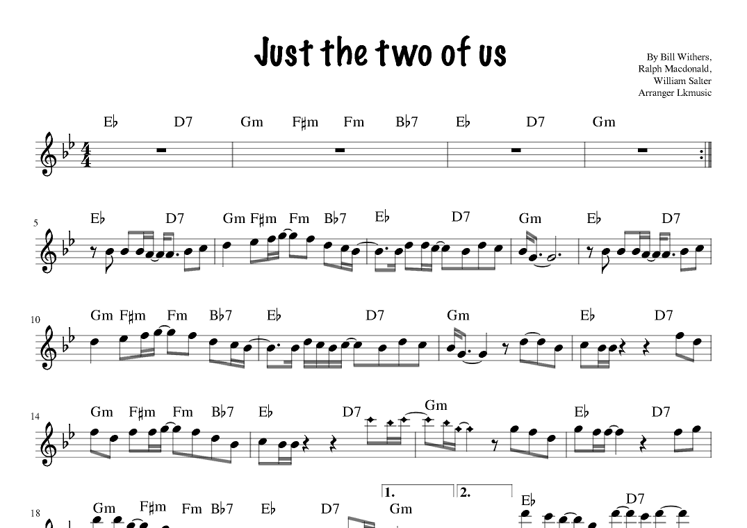 Just The Two Of Us (arr. Lkmusic)