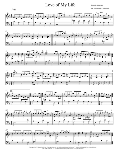 Love Of My Life (arr. Lisa Lonie)