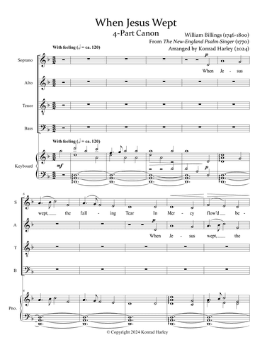 When Jesus Wept (4-Part Canon) (arr. Konrad Harley)