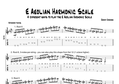E Aeolian Harmonic Scale (4 Ways to Play)