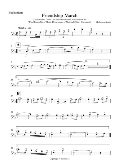 Friendship March (Euphonium Part)