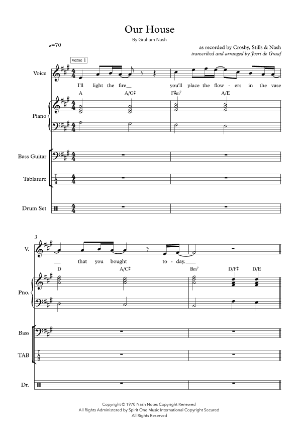 Our House (arr. Joeri de Graaf)