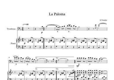 La Paloma - Sebastian Yradier (Trombone + Piano) (arr. Digital Book Music)