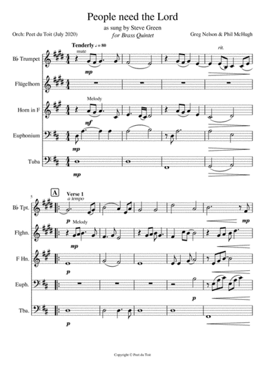 People Need The Lord (arr. Peet du Toit)