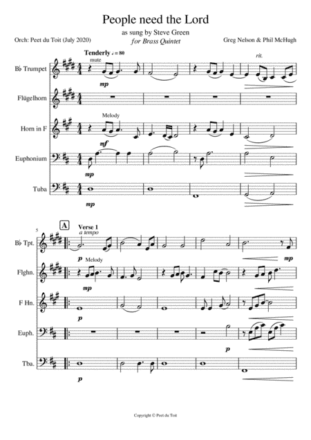 People Need The Lord (arr. Peet du Toit)