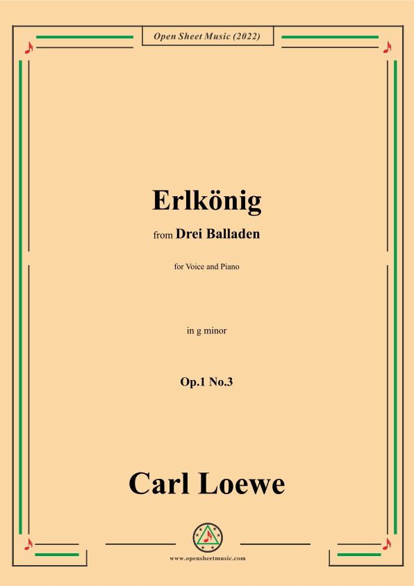 Loewe-Erlkonig,in g minor,Op.1 No.3,from Drei Balladen,for Voice and Piano (arr. OSM Press)