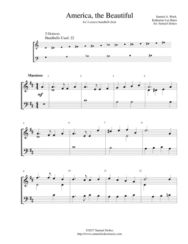 America, the Beautiful (O Beautiful for Spacious Skies) - for 2-octave handbell choir (arr. Samuel Stokes)