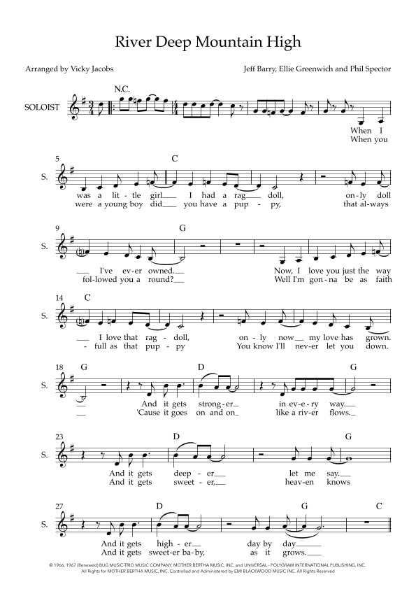 River Deep - Mountain High (arr. Vicky Jacobs)