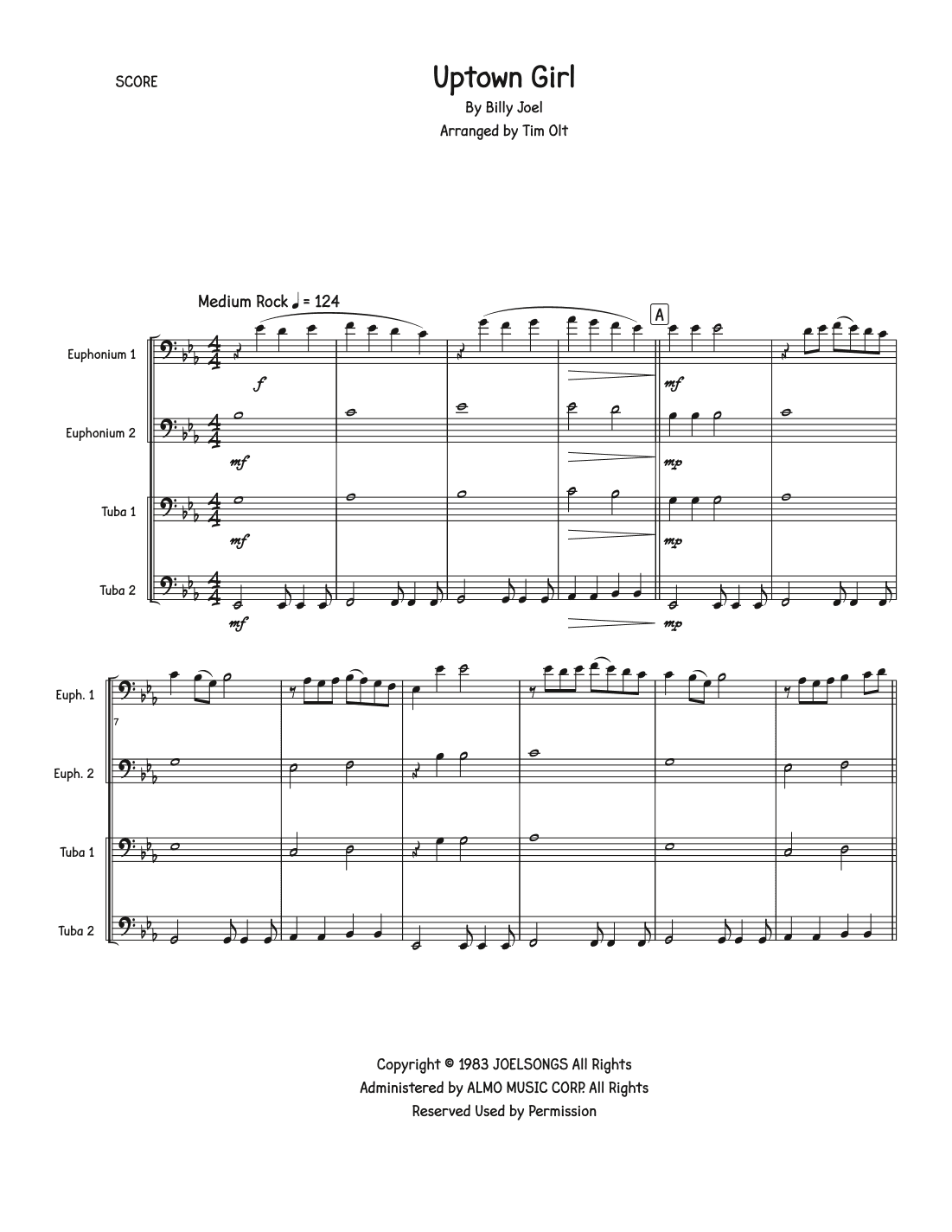 Uptown Girl (arr. Tim Olt)