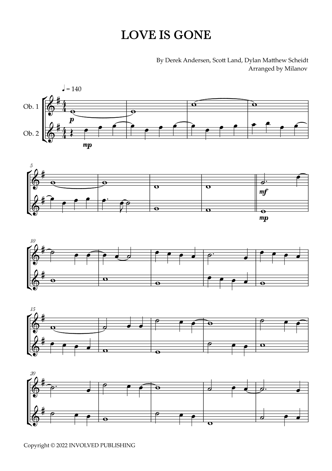 Love Is Gone (arr. Milanov)