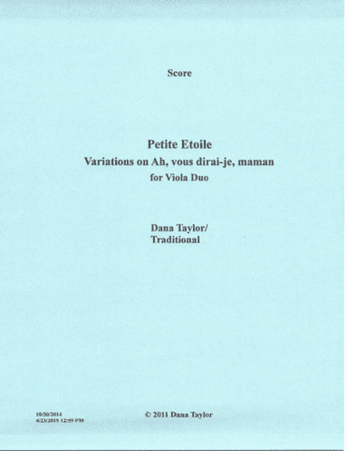 Petite Etoile (arr. Dana Taylor)