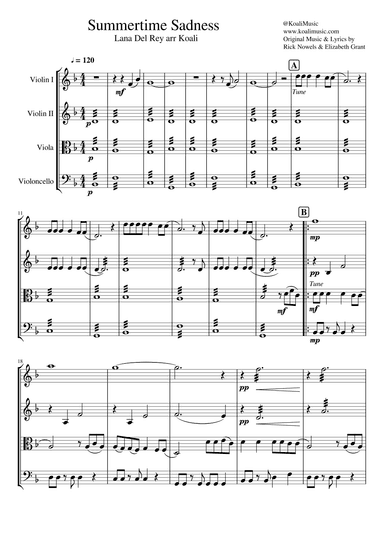 Summertime Sadness (arr. KoaliMusic)