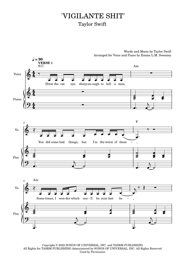 Vigilante Shit (arr. Emma L.M. Sweeney)