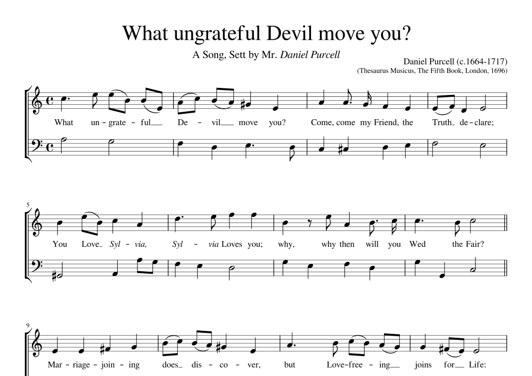 What ungrateful devil move you (arr. Early Music Scores)