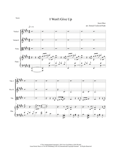 I Won't Give Up (arr. Betsuel Uesile Prado)