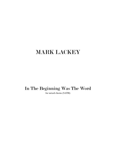 In The Beginning Was The Word