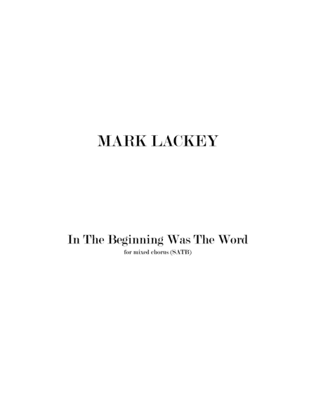 In The Beginning Was The Word
