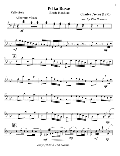Polka Russe-Czerny-Cello Solo (arr. Phil Beaman)