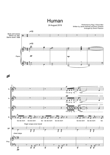 Human (arr. Simon Pearson)