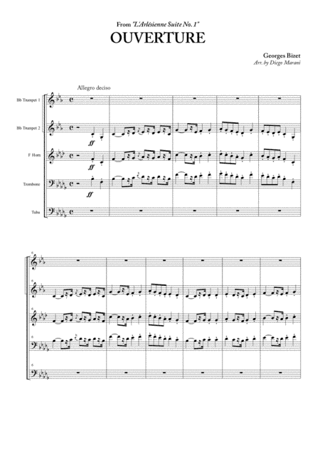 "L'Arlesienne Suite No. 1" for Brass Quintet (arr. Diego Marani)