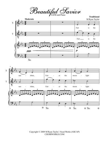 Beautiful Savior : Choral Pack includes 2 keys of SATB and Piano + SSAB version (arr. M. Ryan Taylor)