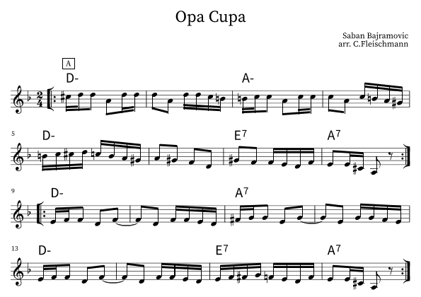 Opa Cupa (arr. Christoph Fleischmann)