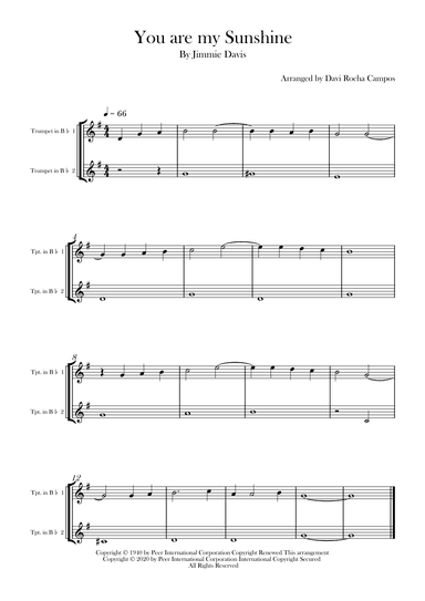 You Are My Sunshine (arr. Davi Rocha Campos)