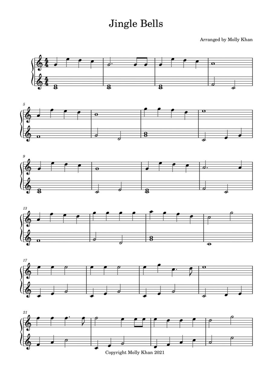 Jingle Bells for Small 15 String Harp (arr. Molly Khan)