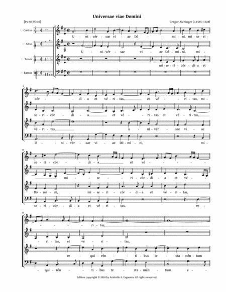 Universae viae Domini (Aichinger) (arr. Aristotle A. Esguerra)