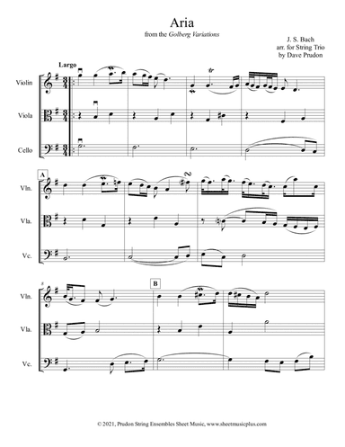 Aria from the Goldberg Variations for String Trio (arr. Dave Prudon)