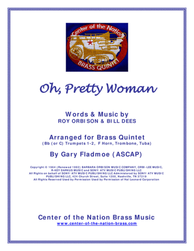 Oh, Pretty Woman (arr. Gary Fladmoe)