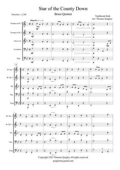 Star of the County Down (arr. Thomas Quigley)