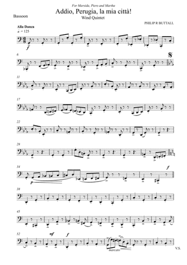Addio, Perugia, la mia città! (Tarantella) [Wind Quintet] - Set of Parts [x5]