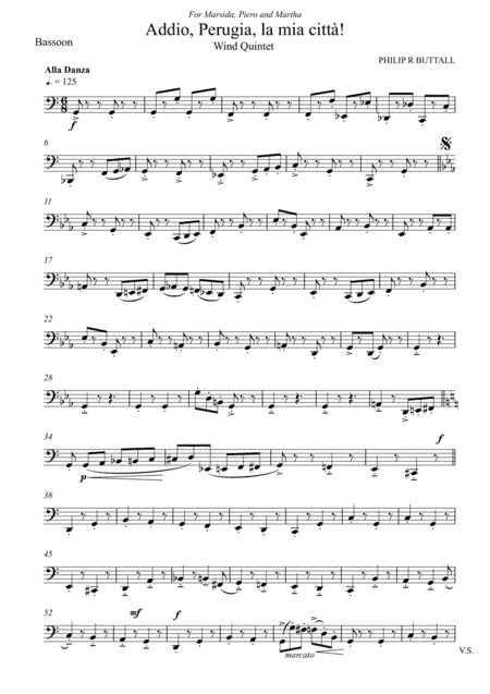 Addio, Perugia, la mia città! (Tarantella) [Wind Quintet] - Set of Parts [x5]
