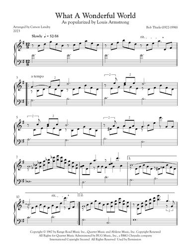 What A Wonderful World (arr. Carson Landry)