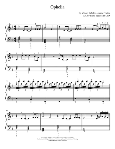 Ophelia (arr. Piano Seeds STUDIO)