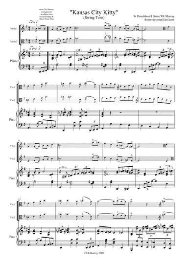 Kansas City Kitty - 2 Violas, Viola Duo, Viola Group & Piano (arr. Tim TK Murray)